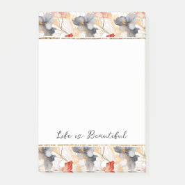 美しいフェミニンピーチブルーとホワイトフローラ ポストイット