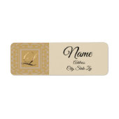 美しいフェミニン洗練された筆記体L ラベル (正面)