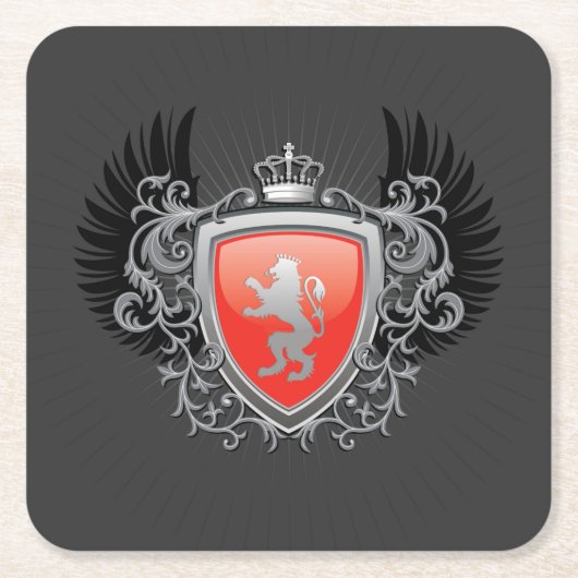 美しいフェラーリロゴコースターセット スクエアペーパーコースター (正面)