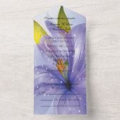 美しいフェードパープリーリリーオールインワン オールインワン招待状 (内側)