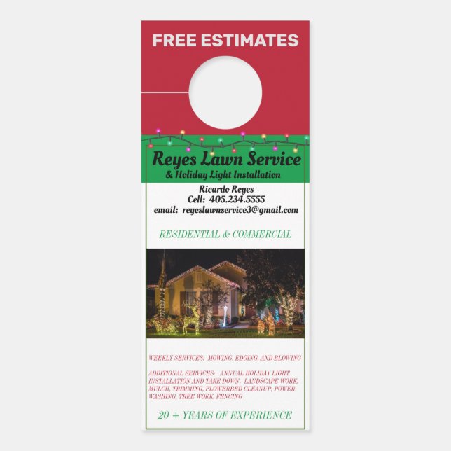 美しいフォトクリスマスライトの設置 ドアノブサイン (正面)