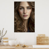 美しいフォトリアリスティック女性ポートレートAIジェネラト ポスター (キッチン)