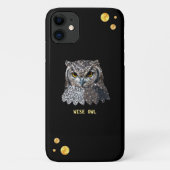美しいフクロウと黒の黄金の紙吹雪 Case-Mate iPhoneケース (裏面)