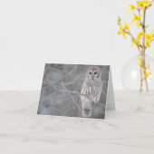美しいフクロウのメッセージカード カード (黄色い花)