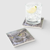 美しいフクロウの石のコースター ストーンコースター (横)