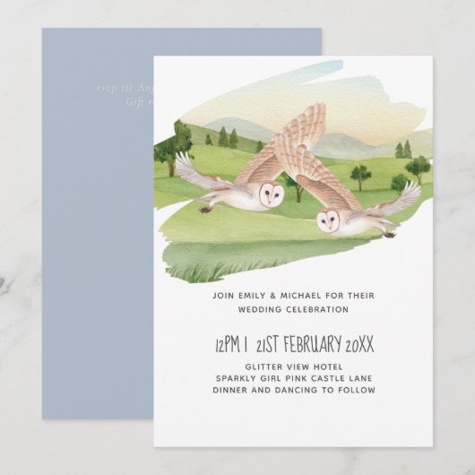 美しいフクロウ結婚ズ (正面/裏面)