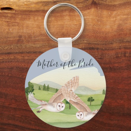 美しいフクロウ結婚ズ キーホルダー (正面)