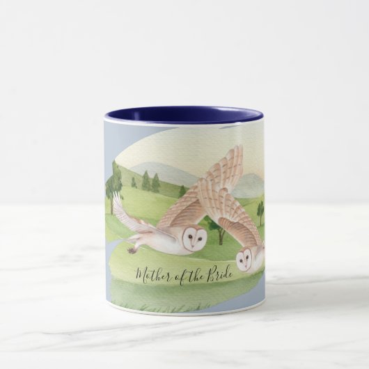 美しいフクロウ結婚ズ マグカップ (中央)