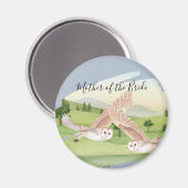 美しいフクロウ結婚ズ マグネット (正面/裏面)