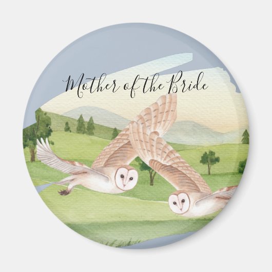 美しいフクロウ結婚ズ マグネット (正面)