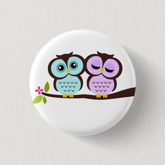 美しいフクロウ 缶バッジ (正面)