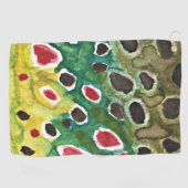 美しいフライ釣りブラウンマス ゴルフタオル (横)