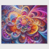 美しいフラクタルギフトラップ ラッピングペーパー (フラット)