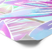 美しいフラミンゴとハスの花 ポスター (角)