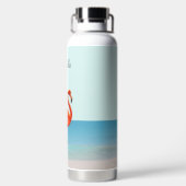 美しいフラミンゴオンビーチ ウォーターボトル (背面)