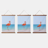 美しいフラミンゴスオンビーチ 吊り下げ型タペストリー (トリプル)