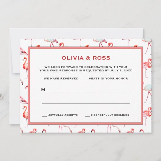 美しいフラミンゴス対応カード 招待状 (正面)