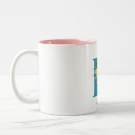 美しいフラワーアルファベットMUG ツートーンマグカップ