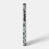 美しいフラワープリントの生地 iPhoneケース (左側面)