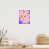 美しいフラワーポスターブラシスタイル ポスター (キッチン)