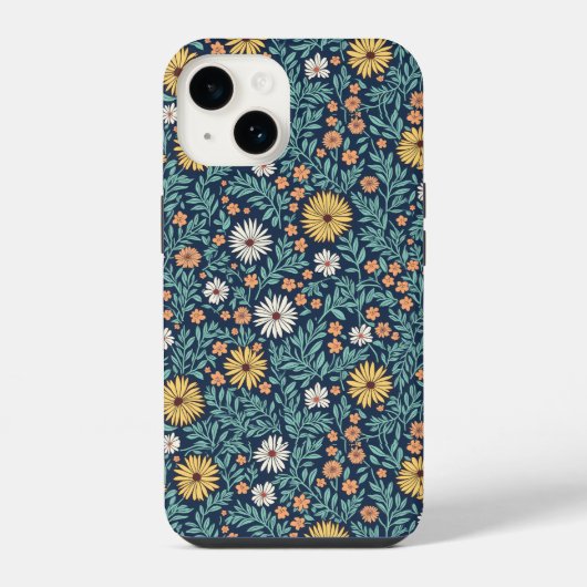 美しいフラワー柄ケース iPhoneケース (裏面)