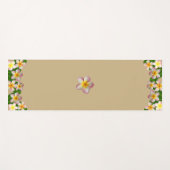 美しいフランジパニの花オンライトベージュ ヨガマット (正面(横))