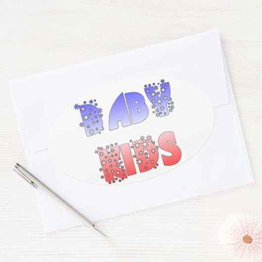 美しいフランスのベビーキッズ国旗の色 楕円形シール (封筒)