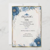 美しいフランスのヴィンテージ50th誕生日パーティー 招待状 (正面)