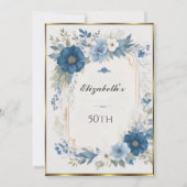 美しいフランスのヴィンテージ50th誕生日パーティー 招待状 (裏面)