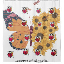 美しいフルハート&バタフライディスシャワーカーテン