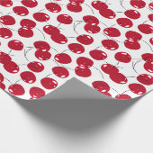 美しいフレッシュレッドさくらんぼパターン ラッピングペーパー (角)