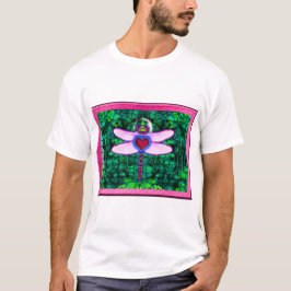 美しいフレームの「クラックルフレームトンボ」アート Tシャツ