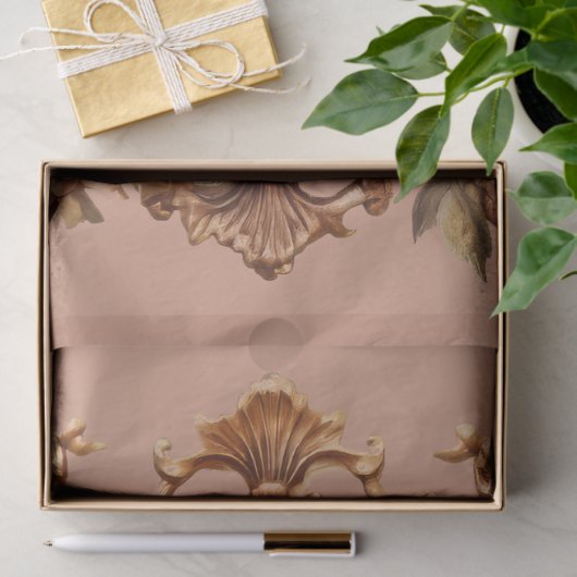 美しいフレームフローラ鳥とケージの切り離し 薄葉紙 (ギフト)