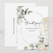 美しいフレーム、モダンでおしゃれな感謝の意  、フラット サンクス サンキューカード (正面/裏面)