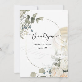 美しいフレーム、モダンでおしゃれな感謝の意  、フラット サンクス サンキューカード