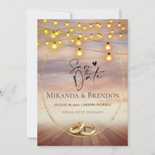 美しいフロリダのビーチ、明るくてあなたの写真 招待状 (正面)