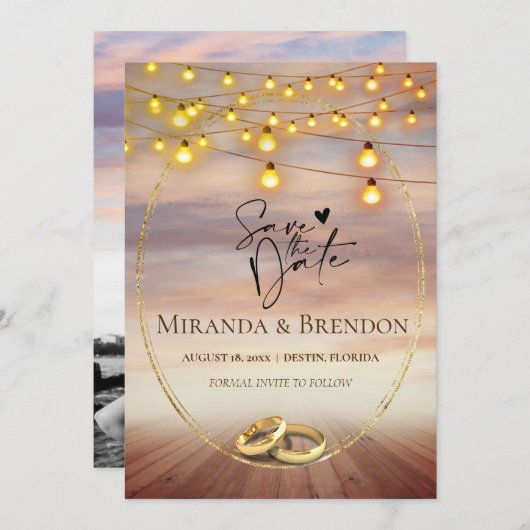 美しいフロリダのビーチ、明るくてあなたの写真 招待状 (正面/裏面)