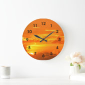 美しいフロリダの日の出 ラージ壁時計 (ホーム)