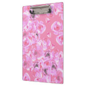 美しいフローティングのピンクのバラパーソナライズされたス クリップボード (左)