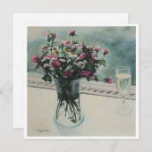 美しいフローラかわいらしピンク素晴らしアート シーズンカード (正面/裏面)