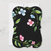 美しいフローラとお洒落タイポグラフィ結婚の 招待状 (裏面)