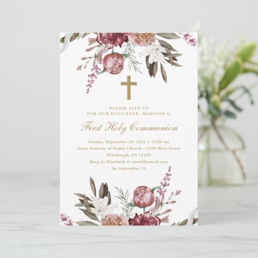 美しいフローラとクロス最初の聖餐式 案内状 (スタンド正面)