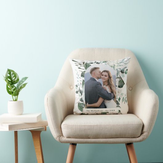 美しいフローラと緑のフォトアー結婚チ クッション (椅子)