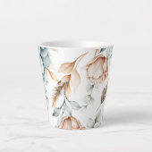 美しいフローラのシームレスなヴィンテージ カフェラテマグ (正面)