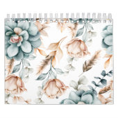 美しいフローラのシームレスなヴィンテージ カレンダー (カバー)