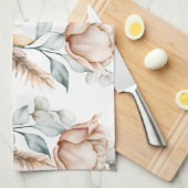 美しいフローラのシームレスなヴィンテージ キッチンタオル (四つ折り)
