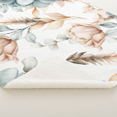 美しいフローラのシームレスなヴィンテージ シェルパブランケット (3/4)