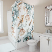 美しいフローラのシームレスなヴィンテージ シャワーカーテン (インサイチュ)