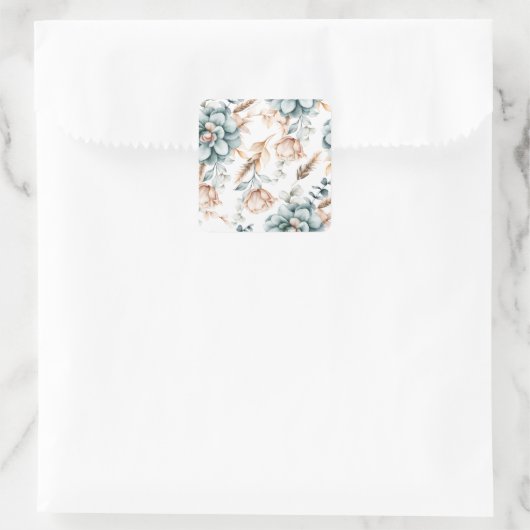 美しいフローラのシームレスなヴィンテージ スクエアシール (バッグ)