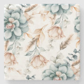 美しいフローラのシームレスなヴィンテージ ストーンコースター (正面)